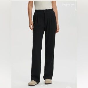 NWT Varley Aberdeen Black Soft Corduroy High Rise Elasticated Waist Trouser pant